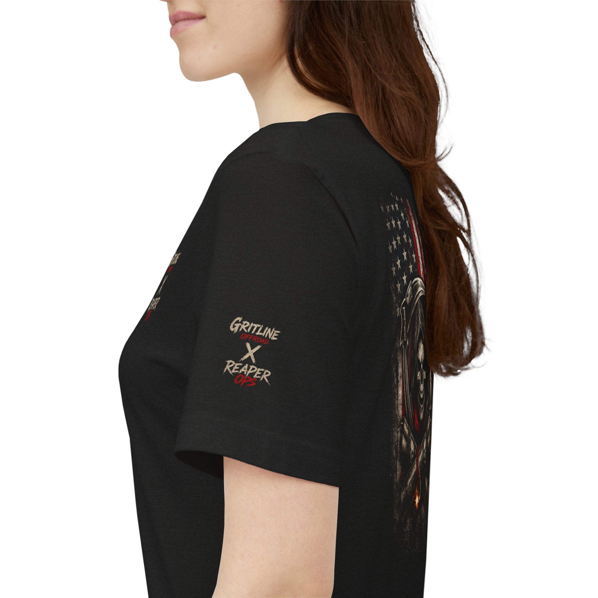 Grim Reaper American Flag T-Shirt — Patriot Skull Tee