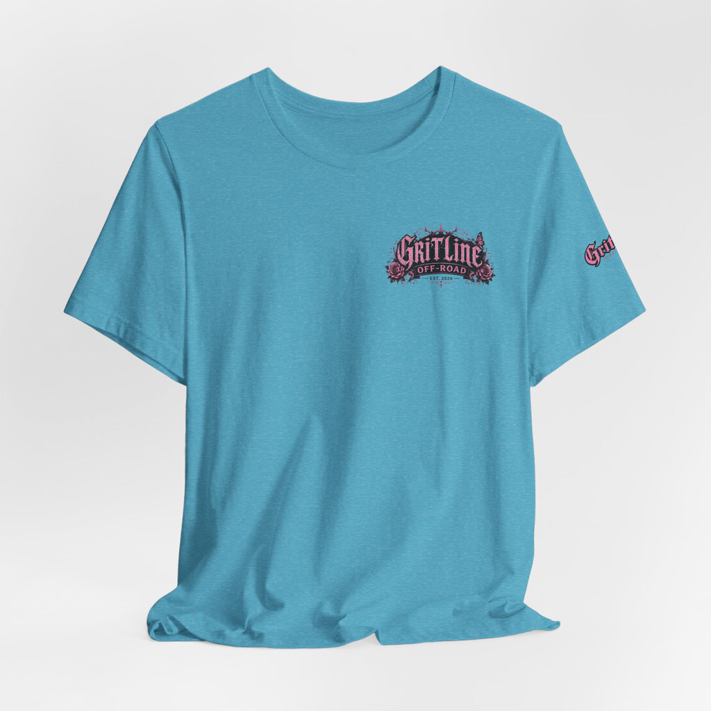 Off-Road Gritline Jeep Tee — Floral Adventure Graphic T-Shirt