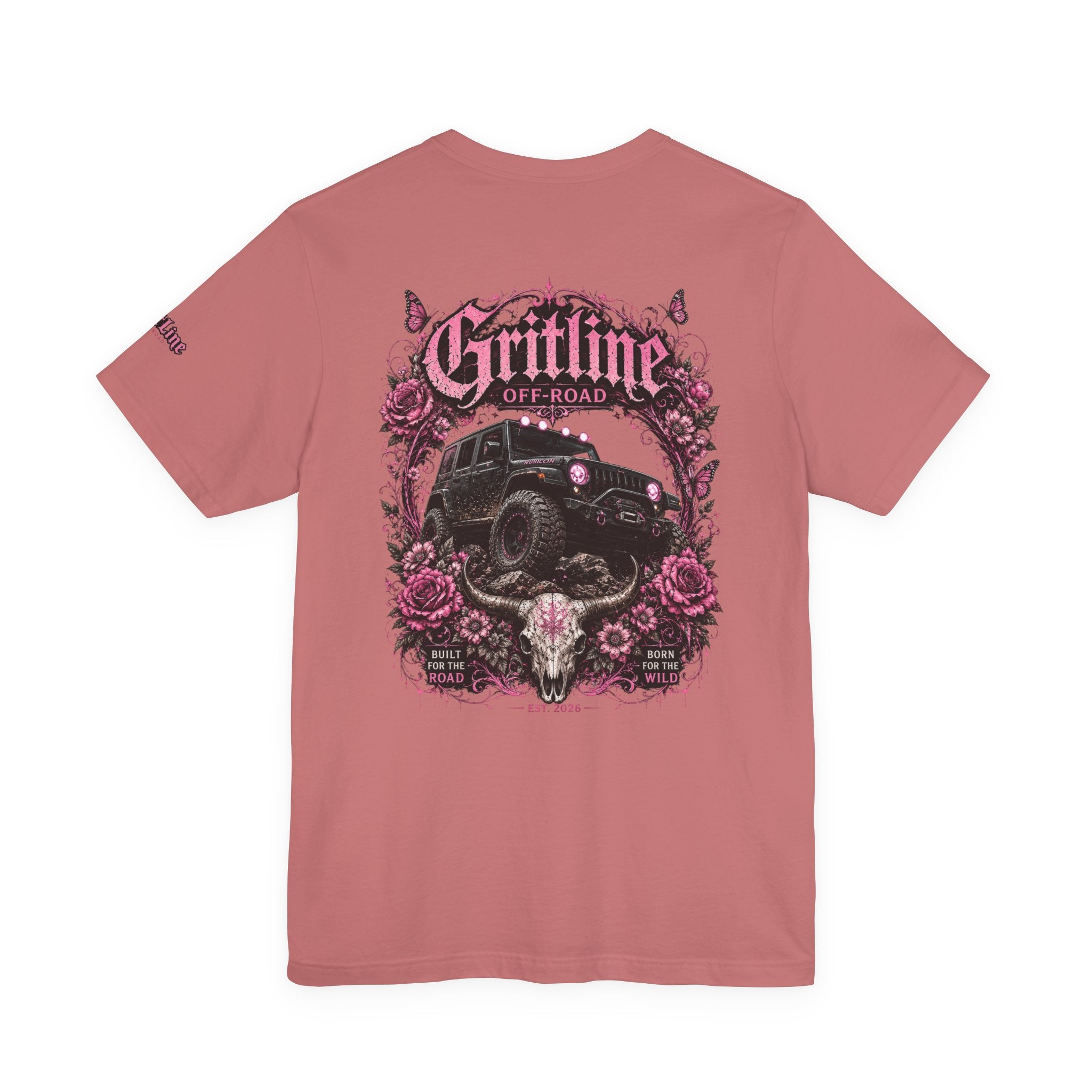 Off-Road Gritline Jeep Tee — Floral Adventure Graphic T-Shirt