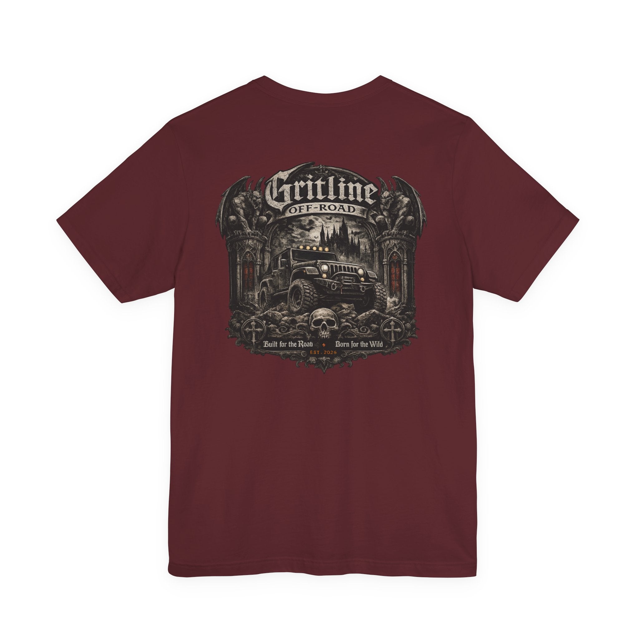 Off-Road Gritline Graphic Tee — "Gritline Off-Road" Skull & Jeep Shirt