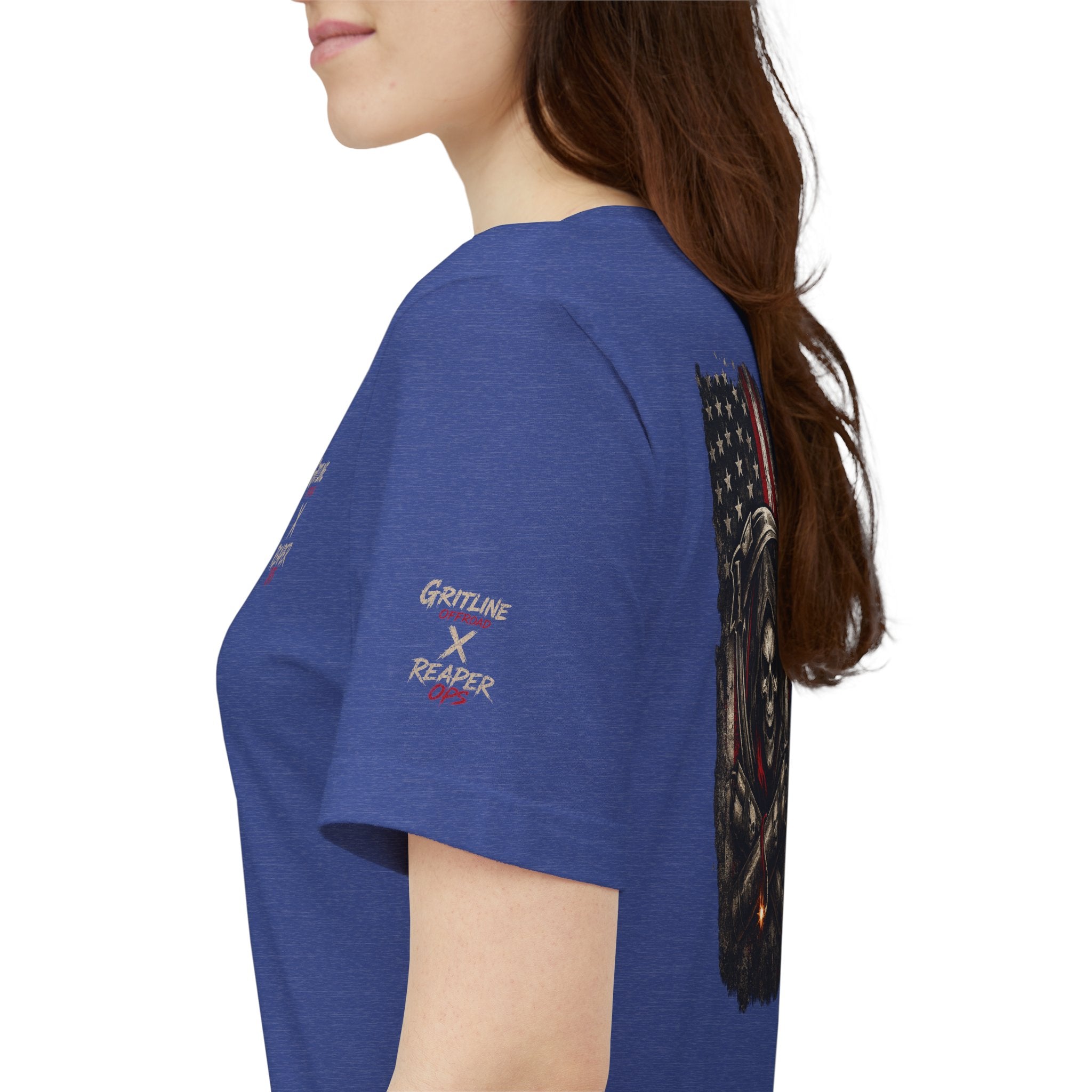 Grim Reaper American Flag T-Shirt — Patriot Skull Tee