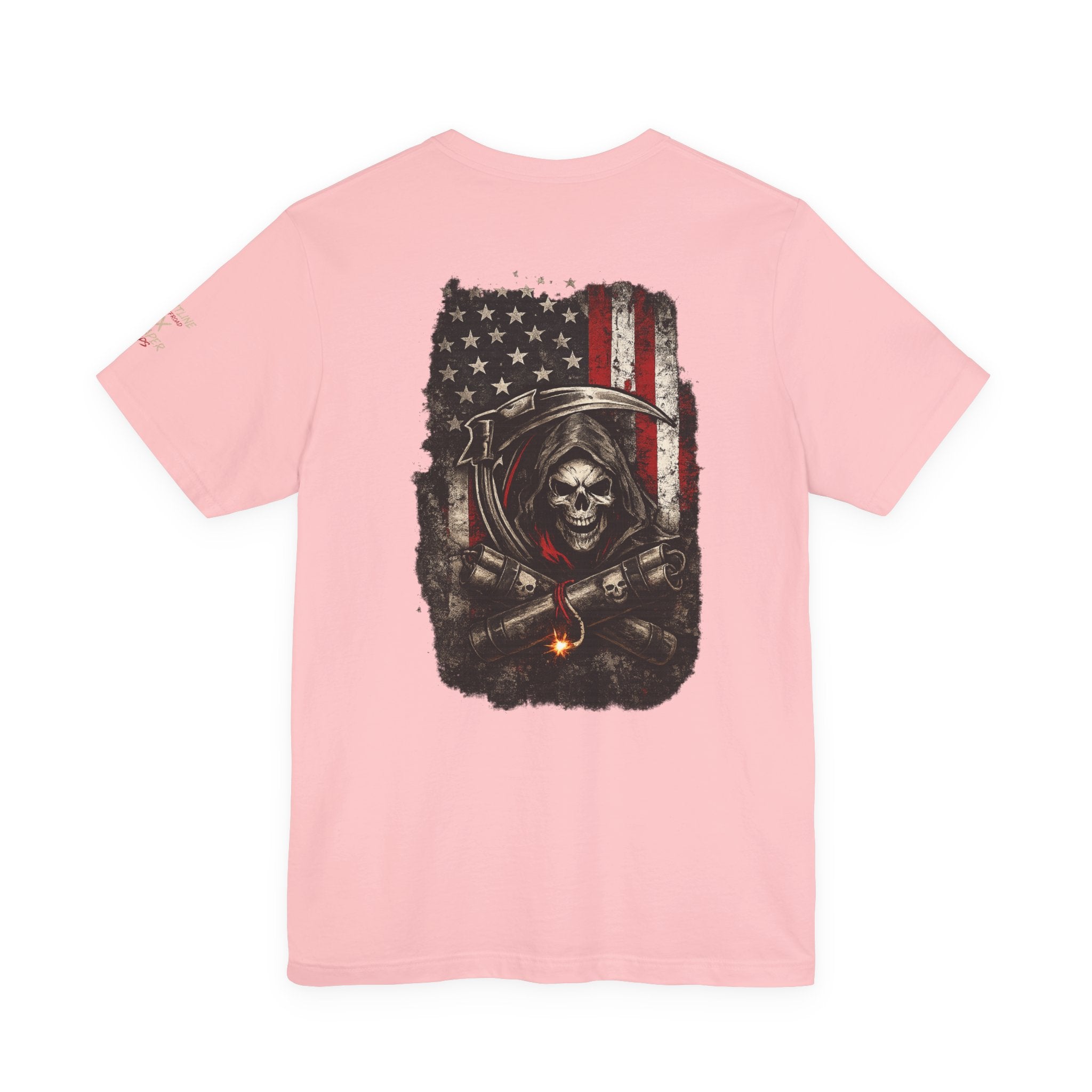 Grim Reaper American Flag T-Shirt — Patriot Skull Tee