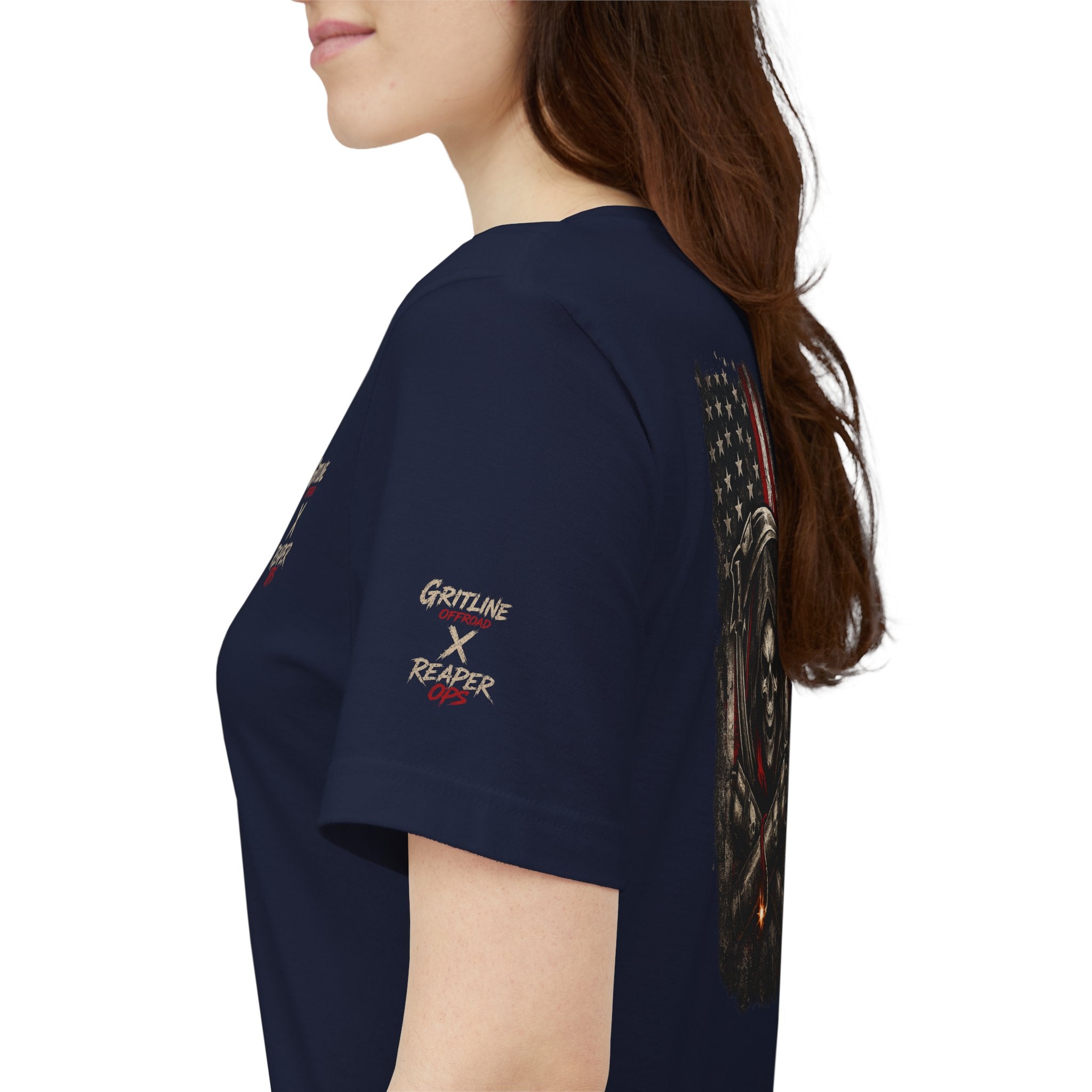 Grim Reaper American Flag T-Shirt — Patriot Skull Tee