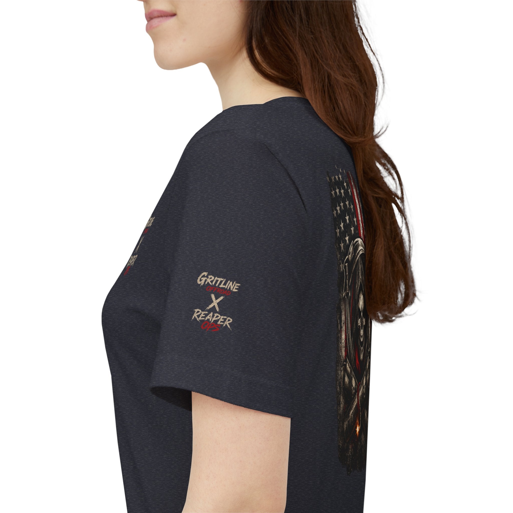 Grim Reaper American Flag T-Shirt — Patriot Skull Tee