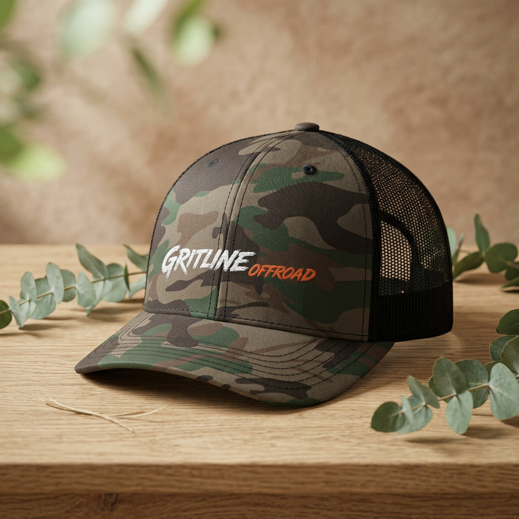 Camouflage Trucker Hat — GRITLINE Offroad Embroidered Mesh Cap