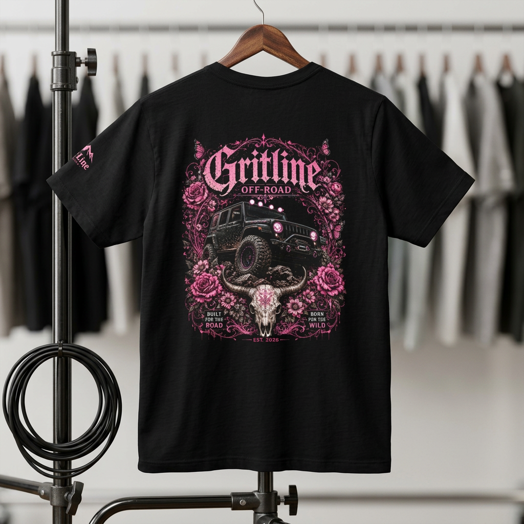 Off-Road Gritline Jeep Tee — Floral Adventure Graphic T-Shirt