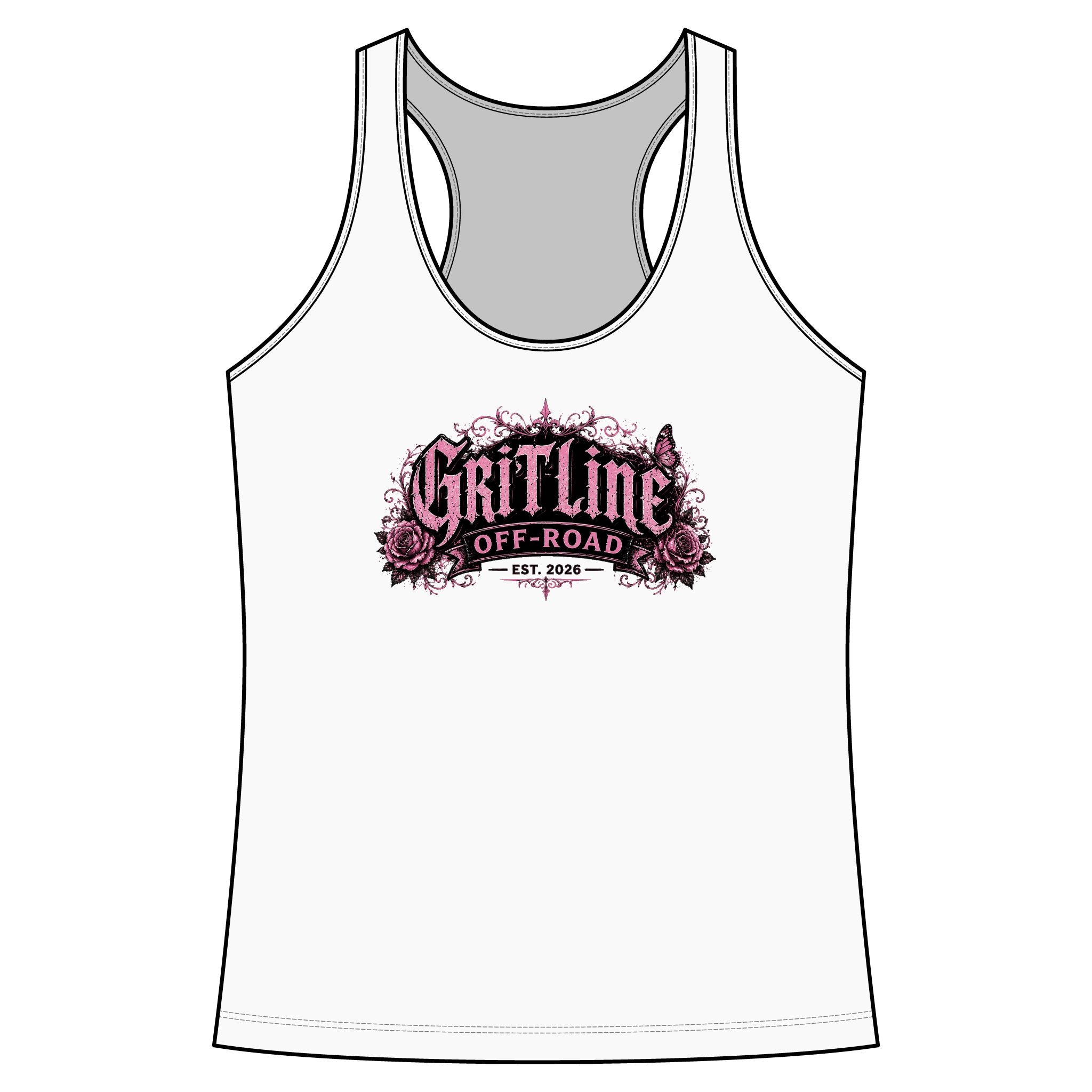 GritLine Off-Road Women's Racerback Tank — Floral Logo Activewear