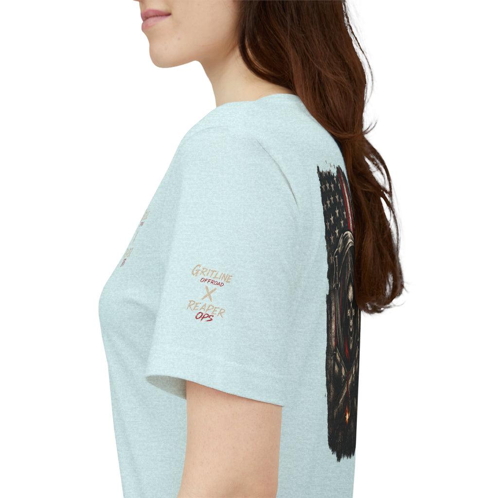 Grim Reaper American Flag T-Shirt — Patriot Skull Tee
