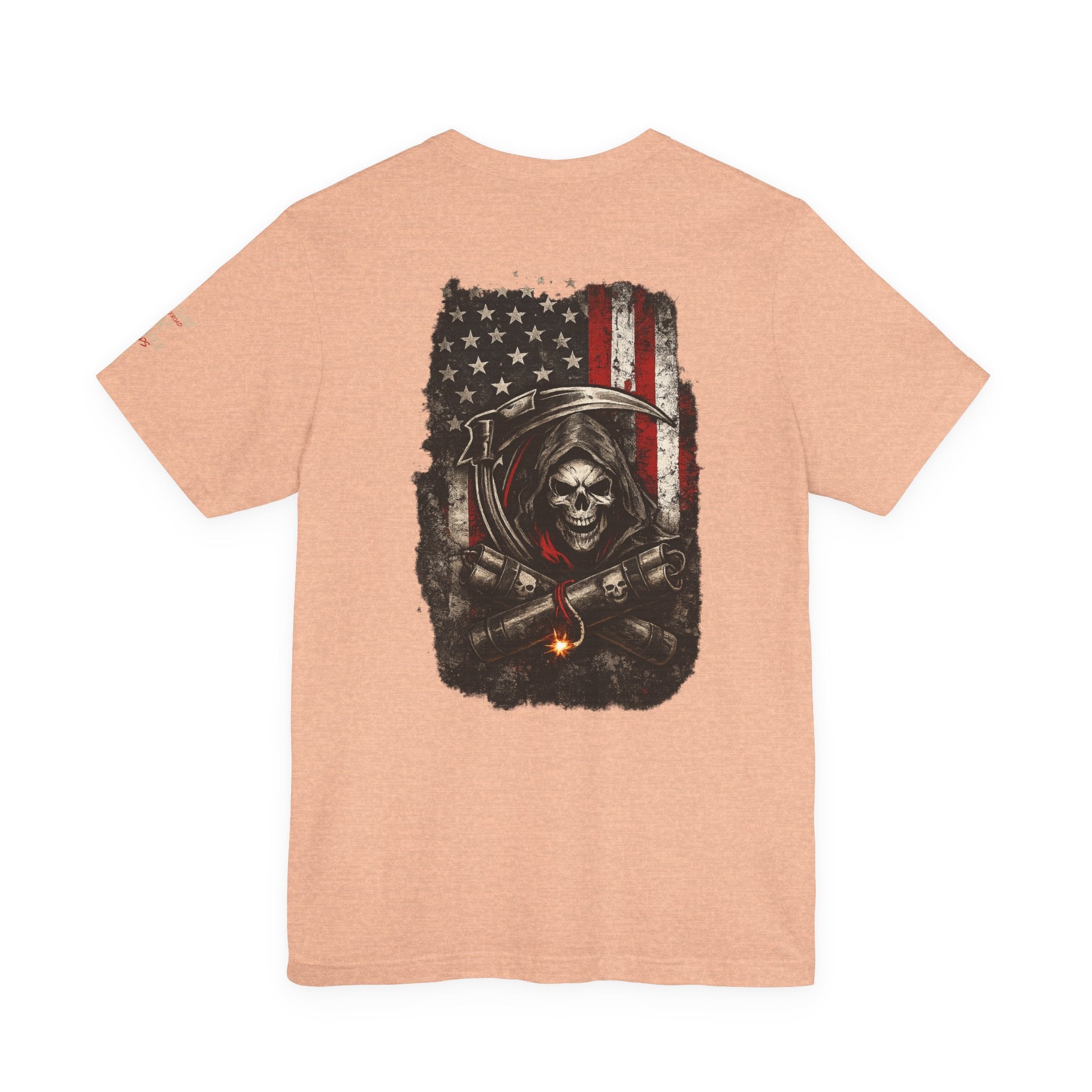 Grim Reaper American Flag T-Shirt — Patriot Skull Tee