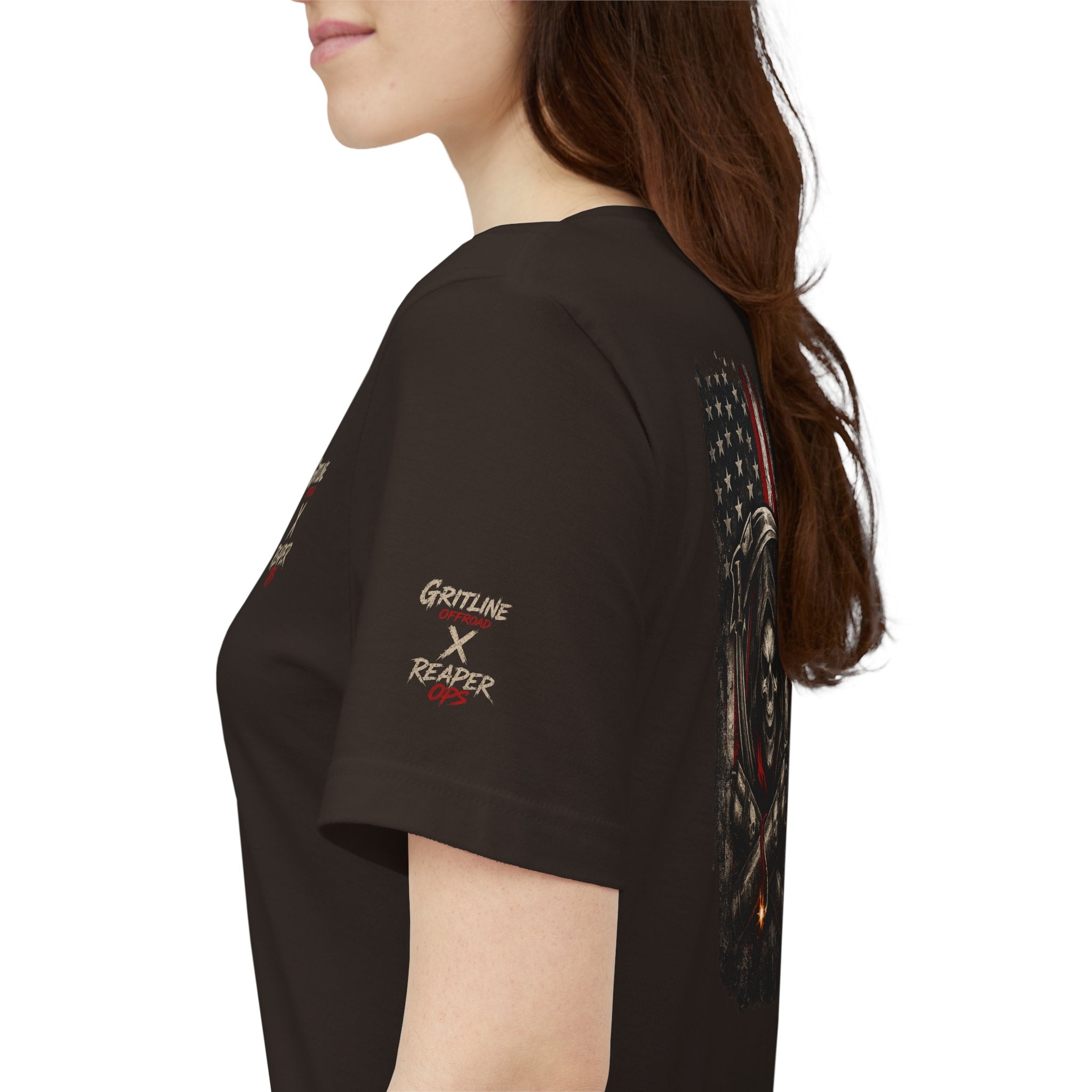 Grim Reaper American Flag T-Shirt — Patriot Skull Tee